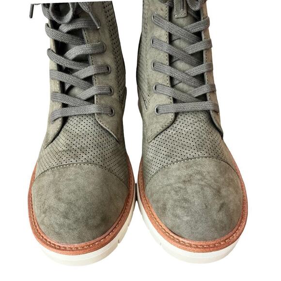 MIA Havenn Kashton Lace Up Combat Boots Size 8.5 Olive Green Perforated Side Zip - Picture 8 of 12